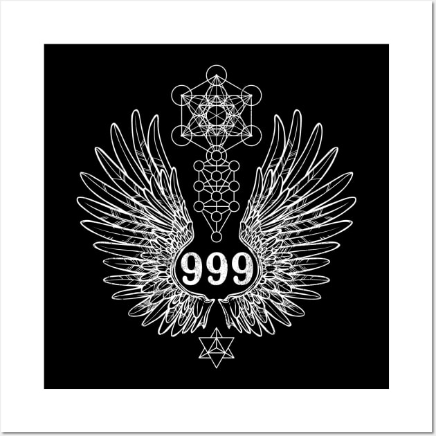 Angel Number 999 Sacred Geometry Wall Art by LadyMoldavite